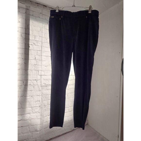 DG2 by Diane Gilman Women's Size Med PETITE Navy Blue Microfiber Leggings - Picture 1 of 3
